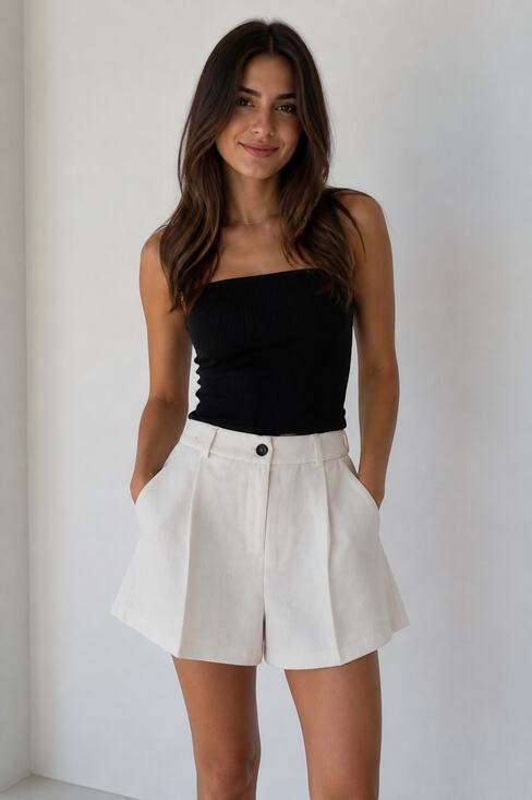 Shein Pants - SHEIN White High Waist Flared Shorts S